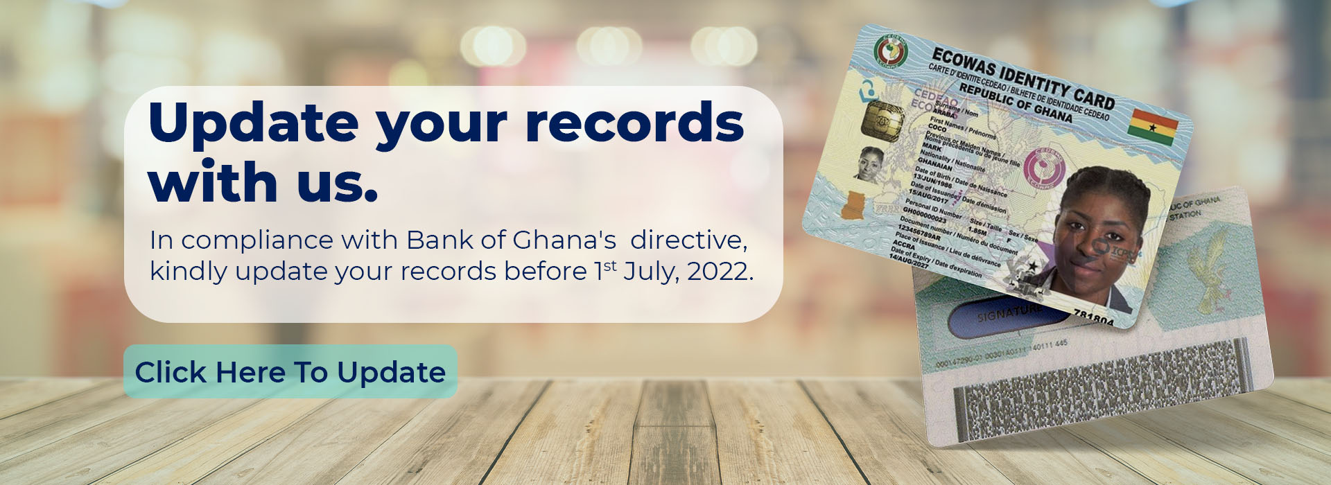 Update your Records with your Ghana Card